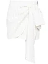 Msgm White Wool Skirt In White