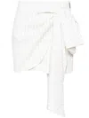 Msgm White Wool Skirt In White