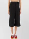 Msgm Wide Fit Cropped Pants With Front Pleats