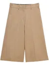 Msgm Wide-leg Bermuda Shorts In Neutrals