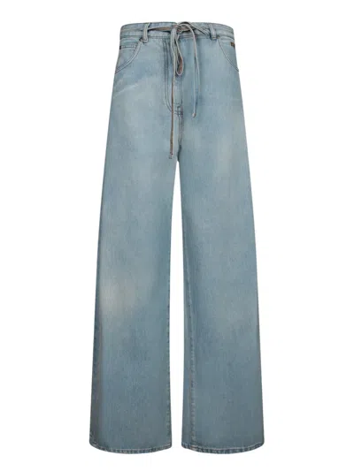 Msgm Light Blue Elastic Flare Jeans