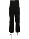 Msgm Cargo Trousers Functional Adjustable Hem In Black