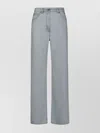 MSGM WIDE LEG COTTON JEANS WITH CONTRAST STITCHING