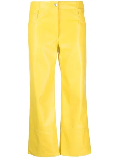 Msgm Wide-leg Cropped Trousers In White