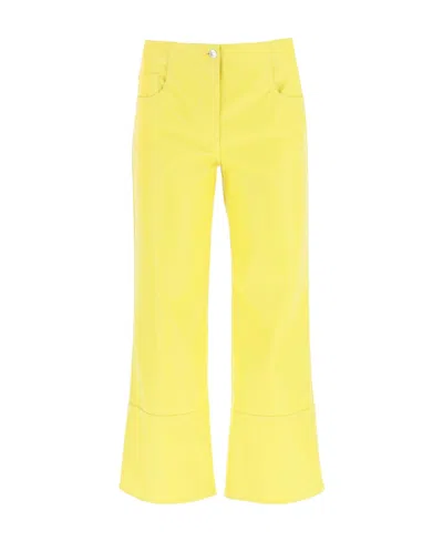Msgm Wide-leg Cropped Trousers In Yellow
