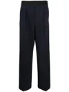 Msgm Wide-leg High-waist Trousers In Black
