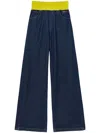 Msgm Blue Cotton Denim Pants In Blue