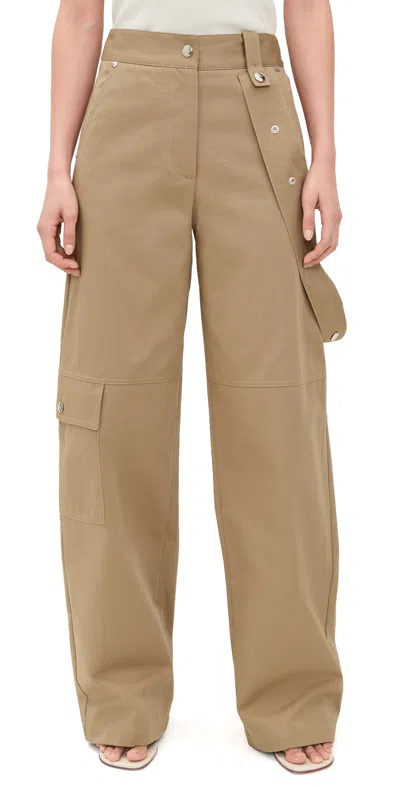Msgm Wide Leg Pants Beige In Sand