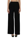Msgm Wide-leg High-waist Trousers In Black