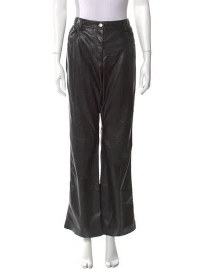 Pre-owned Msgm Wide Leg Pants In Black