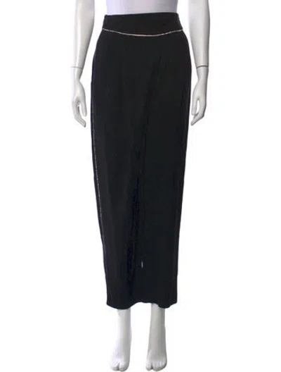 Pre-owned Msgm Wide Leg Pants In Black