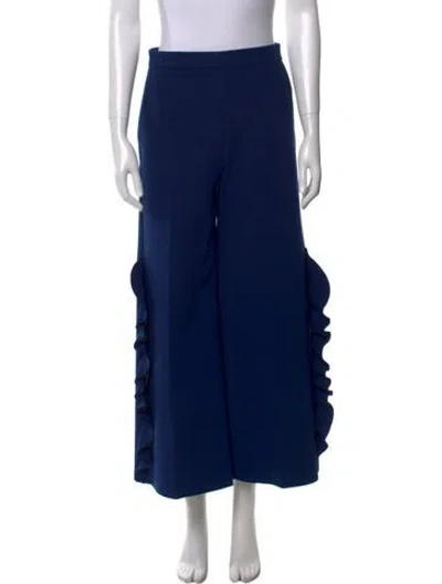 Pre-owned Msgm Wide Leg Pants In Blue