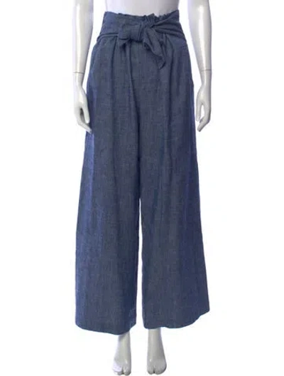 Pre-owned Msgm Wide Leg Pants In Blue