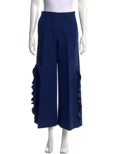 Pre-owned Msgm Wide Leg Pants In Blue