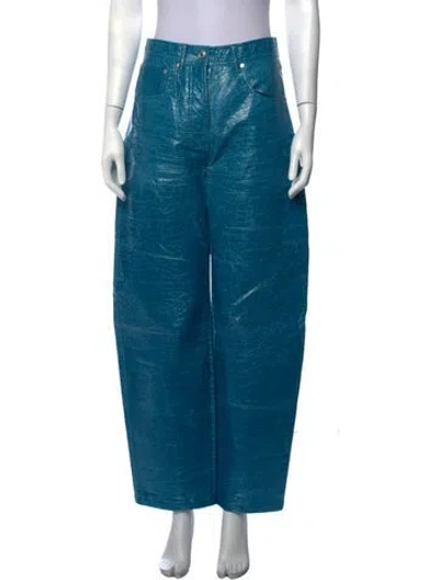 Pre-owned Msgm Wide Leg Pants In Blue