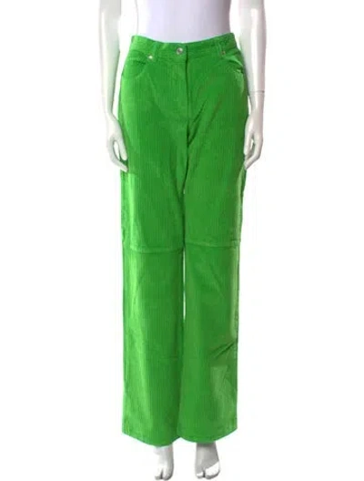 Pre-owned Msgm Wide Leg Pants In Green