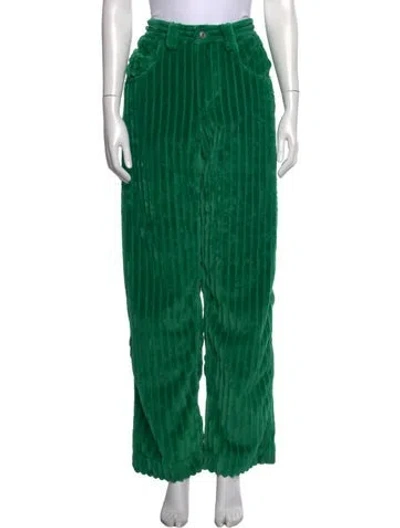 Pre-owned Msgm Wide Leg Pants In Green