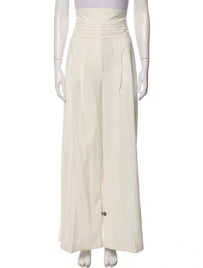 Pre-owned Msgm Wide Leg Pants In Neutral