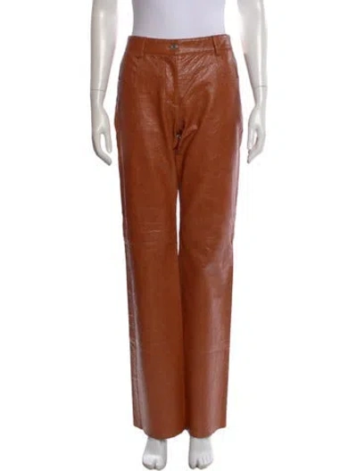 Pre-owned Msgm Wide Leg Pants In Orange