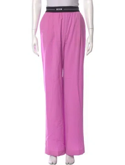 Pre-owned Msgm Wide Leg Pants In Pink