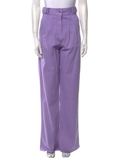 Pre-owned Msgm Wide Leg Pants In Purple