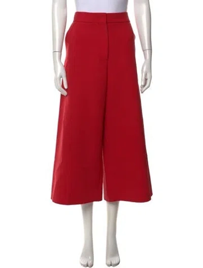 Pre-owned Msgm Wide Leg Pants In Red