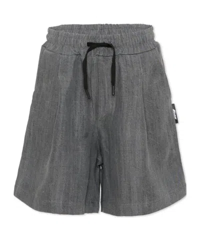 Msgm Kids' Wide Leg Shorts In Gray