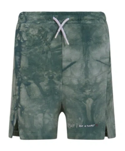Msgm Wide Leg Shorts In Green
