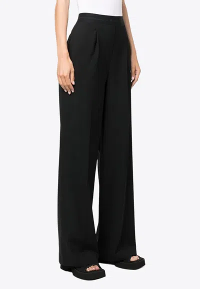 Msgm Wide-leg Tailored Pants In Black