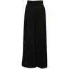 Msgm Wide Leg Tailored Pants In Black Polyester In Black
