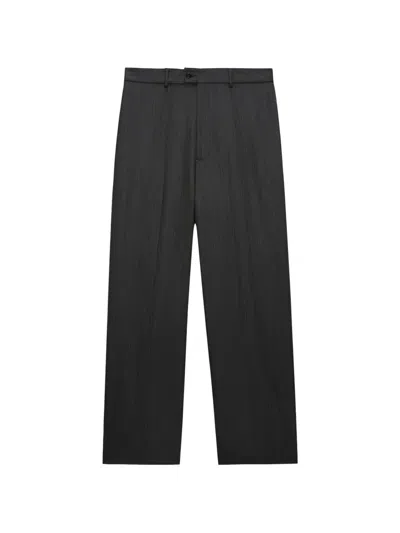 Msgm Wide-leg Tailored Trousers In Gray