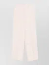 Msgm Wide Leg Textured Fabric Trousers In Neutral
