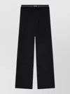 Msgm Drawstring-fastening Logo-waistband Trousers In Black