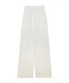 Msgm Wide-leg Wool Blend Trousers In White
