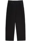 Msgm Wide Leg Trousers With Elastic Waistband In Black