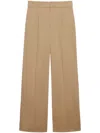 Msgm Wide-leg Trousers With High Waist In Neutral