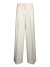 Msgm Wide-leg White Trousers With Tailored Fit In Neutrals