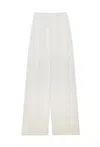 Msgm Wide-leg Wool Blend Trousers In White