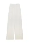 Msgm Wide-leg Wool Blend Trousers In White