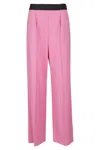 Msgm Wide-leg Wool Suiting Pant In Pink