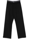 Msgm Straight Leg Wool Trousers In Black