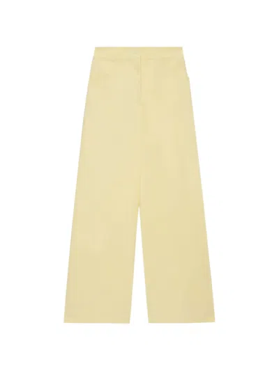 Msgm Wide-leg Palazzo Pants In Yellow