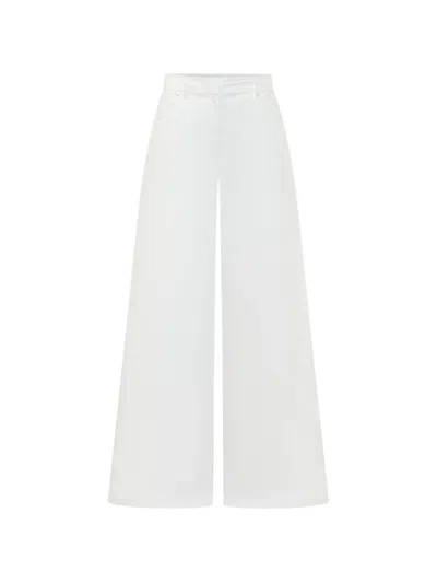 Msgm Wide-leg Trousers In White