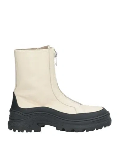 Msgm Woman Ankle Boots Beige Size 8 Leather