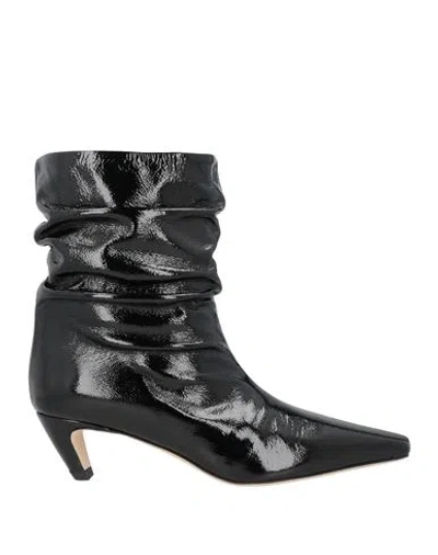 Msgm Woman Ankle Boots Black Size 11 Leather