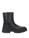 Msgm Woman Ankle Boots Black Size 7 Leather In Black