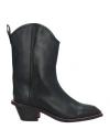 Msgm Woman Ankle Boots Black Size 7 Leather