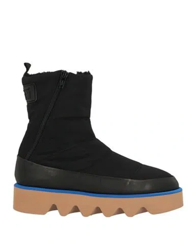 Msgm Woman Ankle Boots Black Size 7 Leather, Textile Fibers