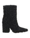 Msgm Woman Ankle Boots Black Size 8 Textile Fibers In Black