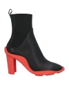 Msgm Woman Ankle Boots Black Size 11 Soft Leather In Black